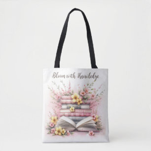 Literary Bloom Tote Bag - Blossom with Books
