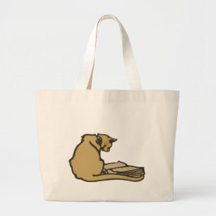 Literary Cat Jumbo Tote Bag
