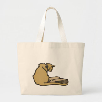 Literary Cat Jumbo Tote Bag