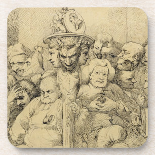 Literary Characters Assembled Around the Medallion Coaster