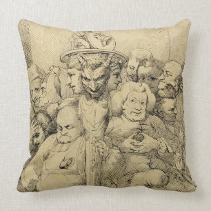 Literary Characters Assembled Around the Medallion Cushion