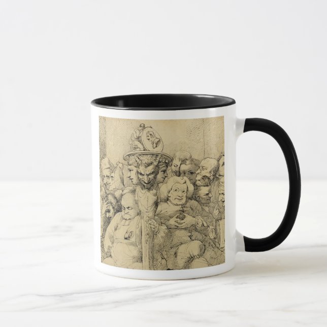 Literary Characters Assembled Around the Medallion Mug (Right)