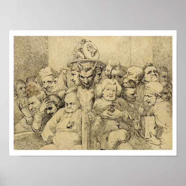 Literary Characters Assembled Around the Medallion Poster (Front)