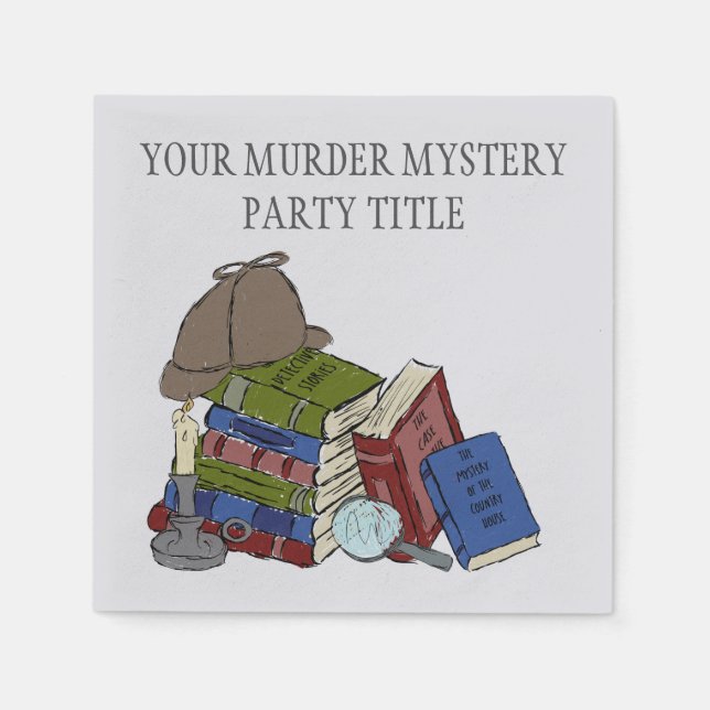 Literary Murder Mystery Dinner Party Napkin (Front)