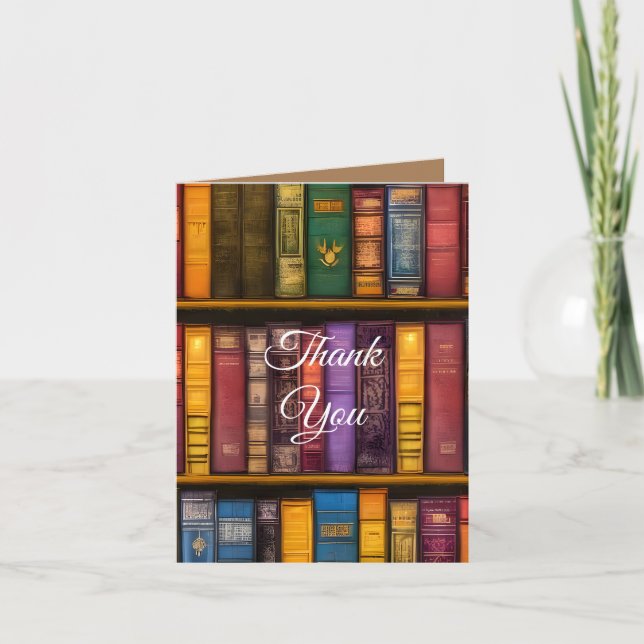 Literary Treasures - Classic Old Books Thank You Card (Front)