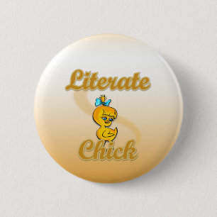 Literate Chick 6 Cm Round Badge