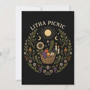 Litha Picnic Summer Solstice Celestial Art Card