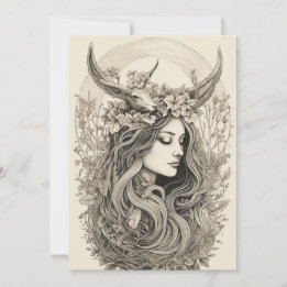 Litha Radiance - Nordic Retro Pagan Holiday Card