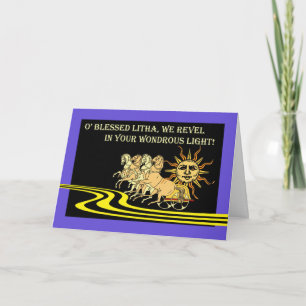 Litha, Summer Solstice, Sun, Horses and Chariot Card