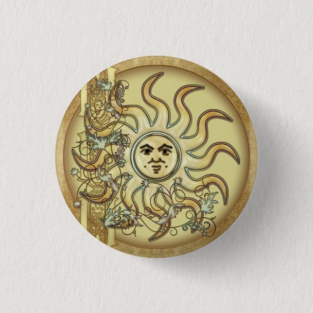Litha Sun Celtic Style Design Buttons (Front)