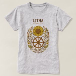 Litha Sunflower Wheel Summer Solstice Celestial T-Shirt