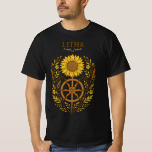 Litha Sunflower Wheel Summer Solstice Celestial  T-Shirt