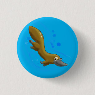 Lithe Little Cartoon Platypus 3 Cm Round Badge