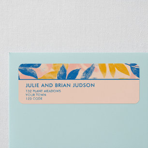 Lithograph leafy border return address label