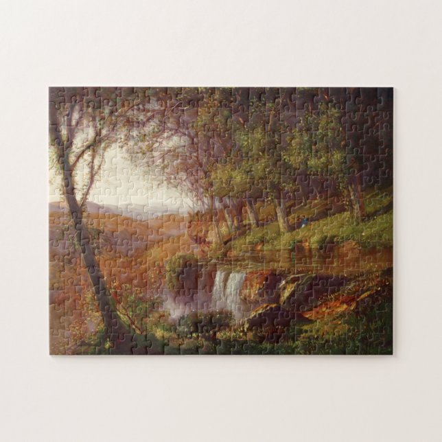 Lithograph of Falling Spring Jigsaw Puzzle (Horizontal)