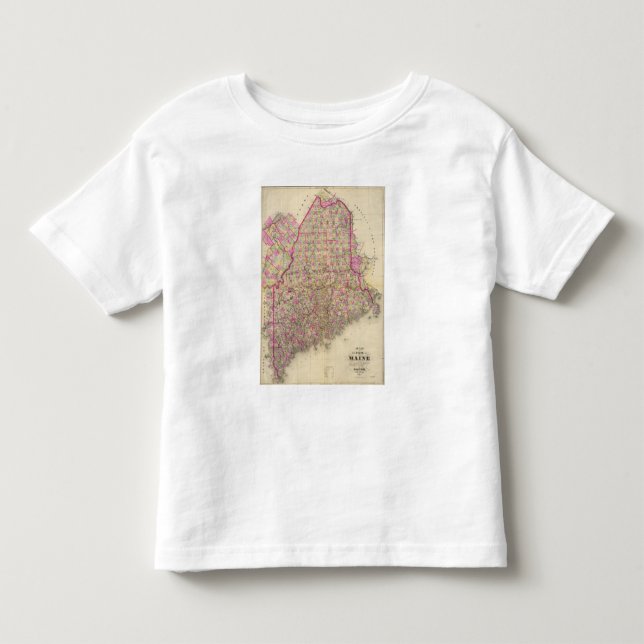 Lithographed Map of Maine Toddler T-Shirt (Front)