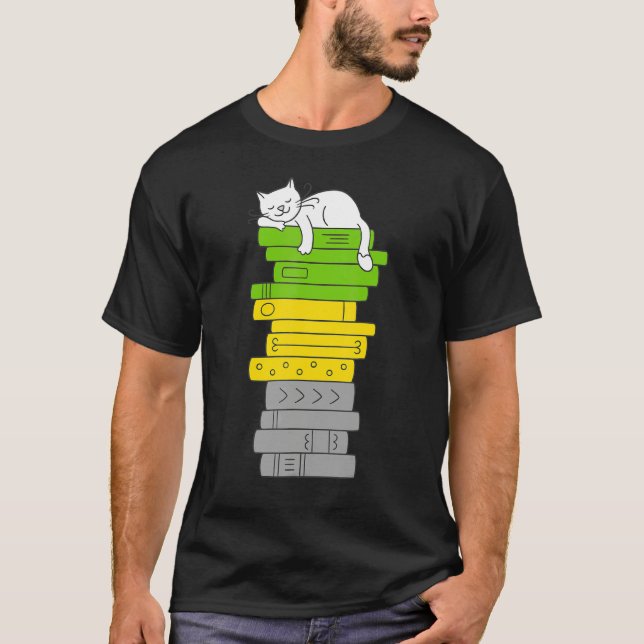 Lithromantic Pride Flag Lgbt Pride Cat Parent Book T-Shirt (Front)