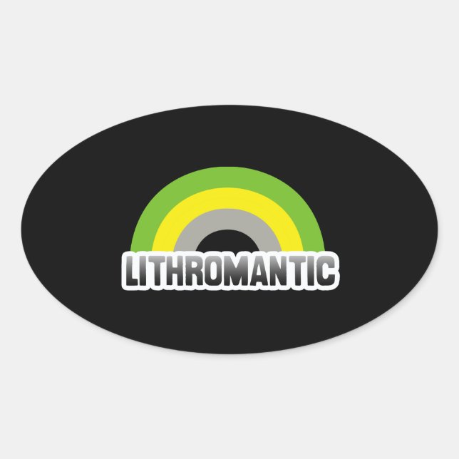 Lithromantic Pride Oval Sticker (Front)