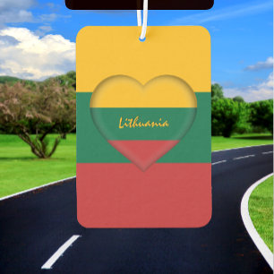 Lithuania air freshener, heart, Lithuanian Flag Car Air Freshener