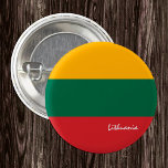 Lithuania button, patriotic Lithuanian Flag 3 Cm Round Badge<br><div class="desc">Buttons: Patriotic Lithuania & Lithuanian Flag - love my country,  travel,  holiday,  national patriots / sports fans</div>