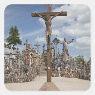 Lithuania, Central Lithuania, Siauliai, Hill 4 Square Sticker