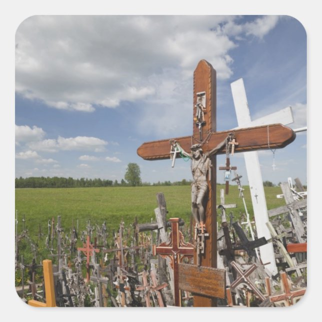 Lithuania, Central Lithuania, Siauliai, Hill Square Sticker (Front)