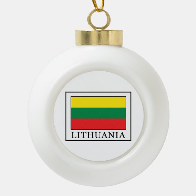 Lithuania Ceramic Ball Christmas Ornament (Front)