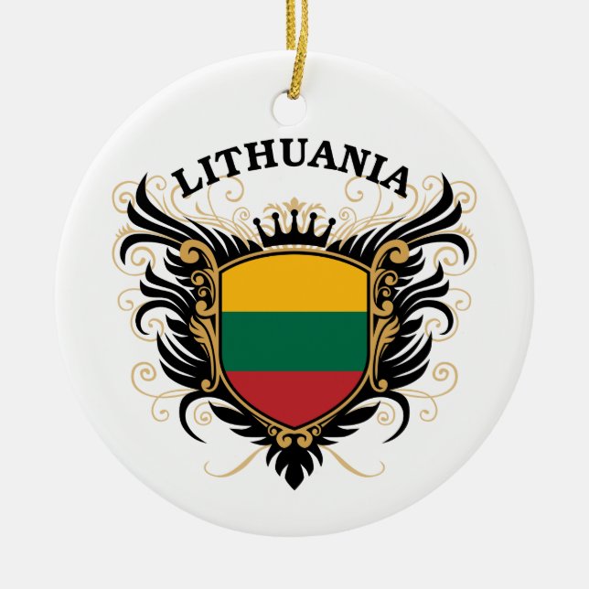 Lithuania Ceramic Tree Decoration (Front)