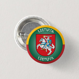 Lithuania Coat of Arms (Vytis) Circle Shape 3 Cm Round Badge