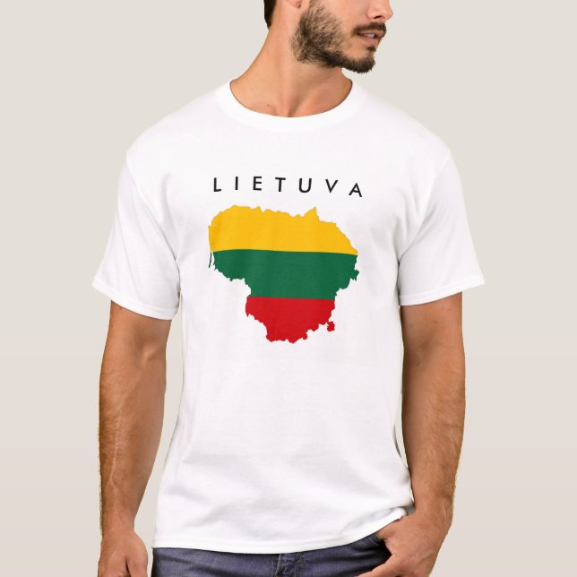 lithuania country flag map shape symbol T-Shirt (Front)