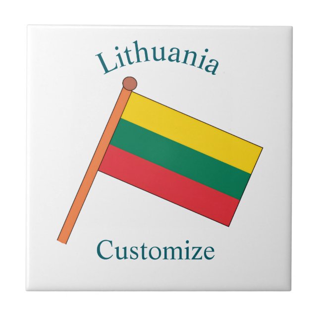Lithuania Country Flag Thunder_Cove Ceramic Tile (Front)