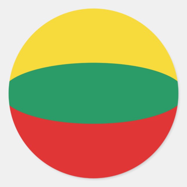 Lithuania Fisheye Flag Sticker (Front)