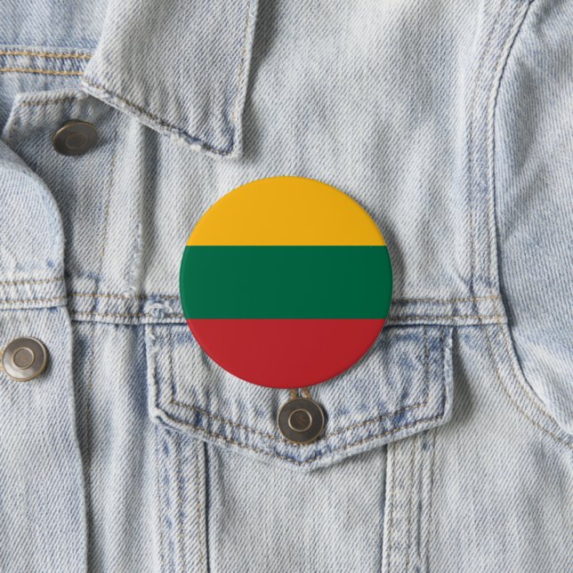 Lithuania flag 7.5 cm round badge (In Situ)
