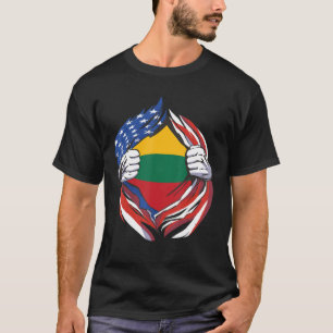 Lithuania Flag American Proud Of My Lithuanian Her T-Shirt