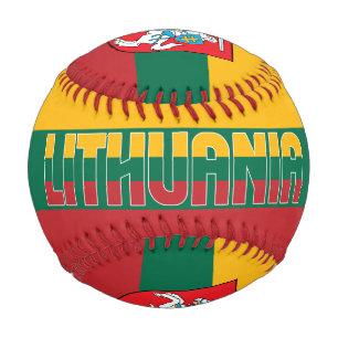 Lithuania Flag and Coat of Arms Patriotic Baseball