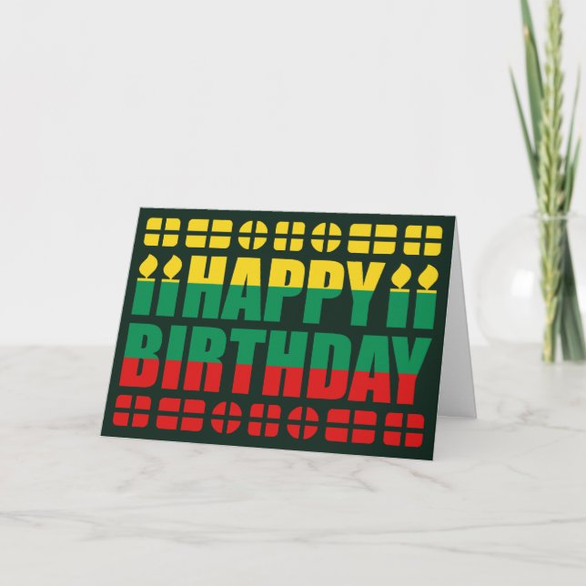 Lithuania Flag Birthday Card (Front)