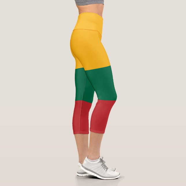 Lithuania Flag Capri Leggings (Right)