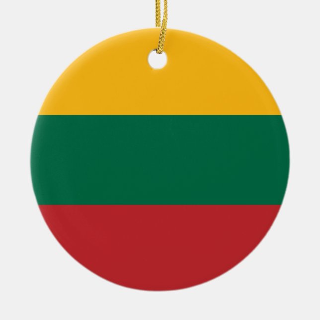 Lithuania flag ceramic ornament (Front)