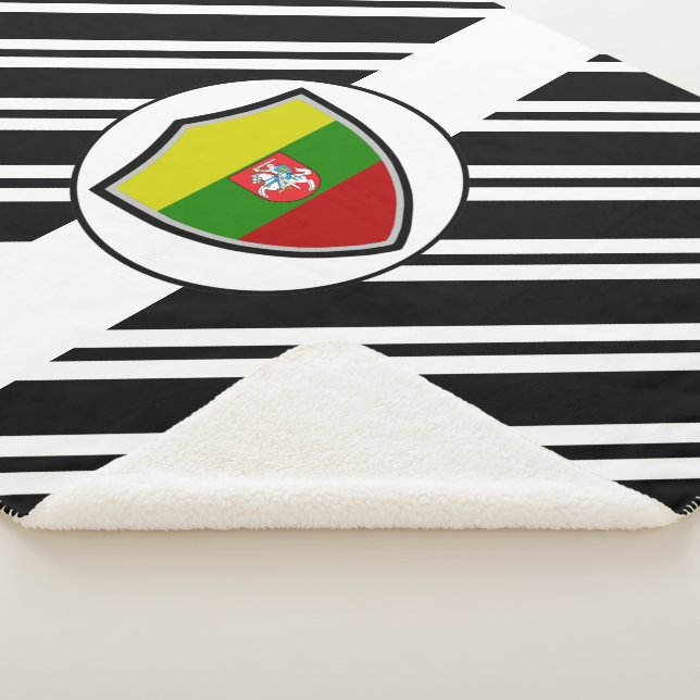 Lithuania flag-coat arms sherpa blanket (3/4)