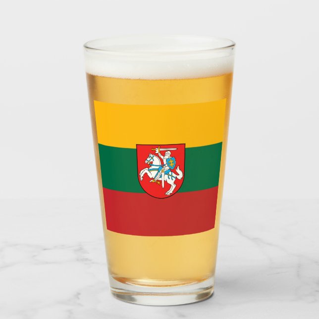 Lithuania flag-coat of arms        glass (Front Filled)
