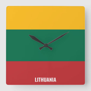 Lithuania Flag Dazzling Patriotic Square Wall Clock