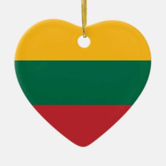 Lithuania Flag Heart Ornament (Front)