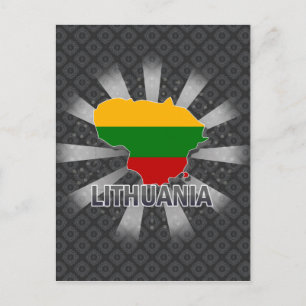 Lithuania Flag Map 2.0 Postcard