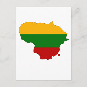Lithuania flag map postcard