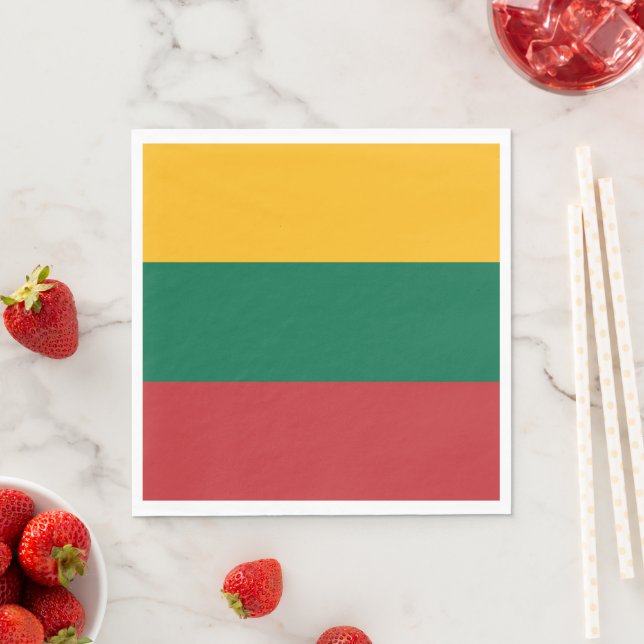 Lithuania flag napkin (Insitu)