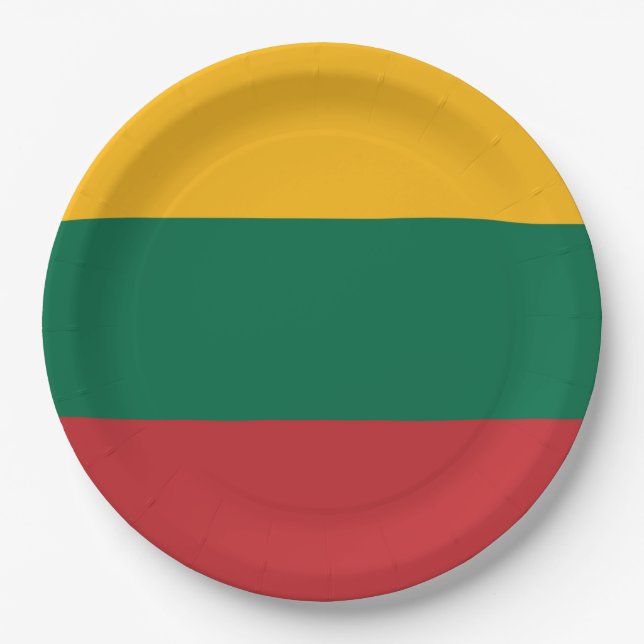 Lithuania Flag Paper Plate (Front)
