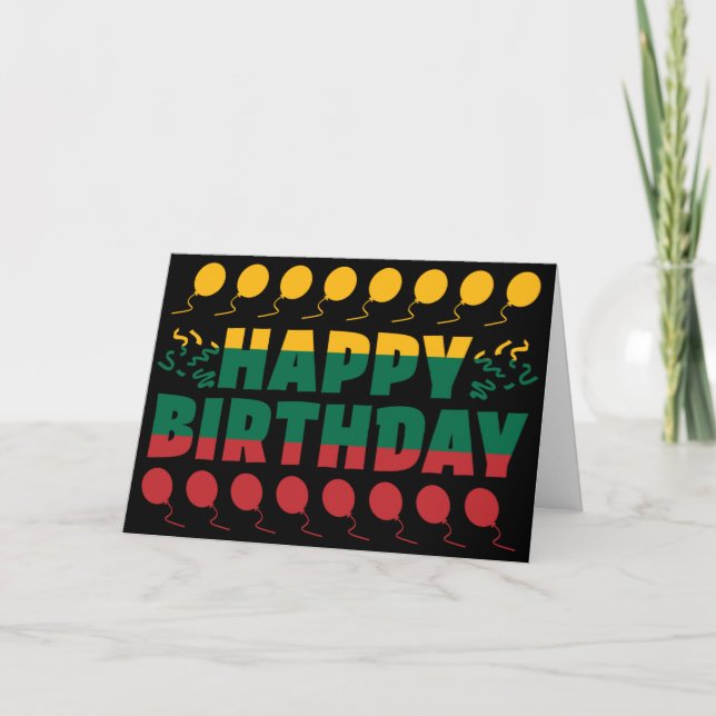 Lithuania Flag Patriotic Birthday Card (Front)