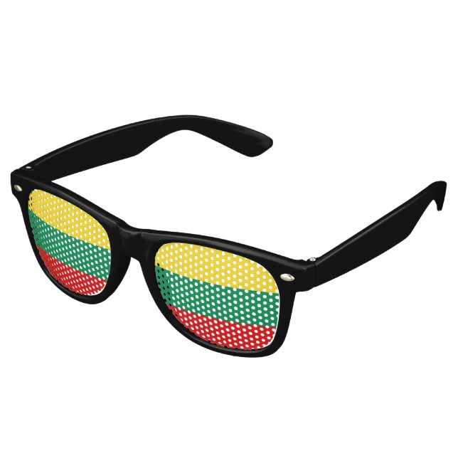 Lithuania Flag Retro Sunglasses (Angled)
