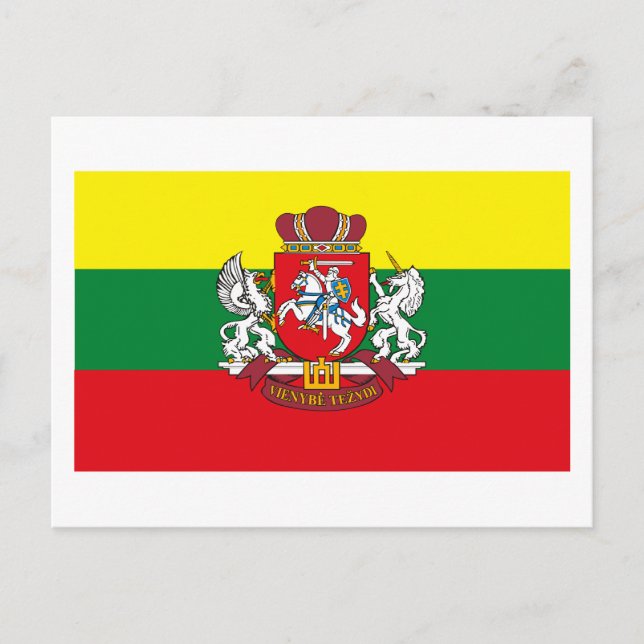 Lithuania Flag w COA Postcard (Front)