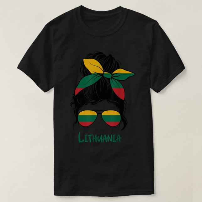 Lithuania Girl Lithuanian girl lietuvis woman flag T-Shirt (Design Front)